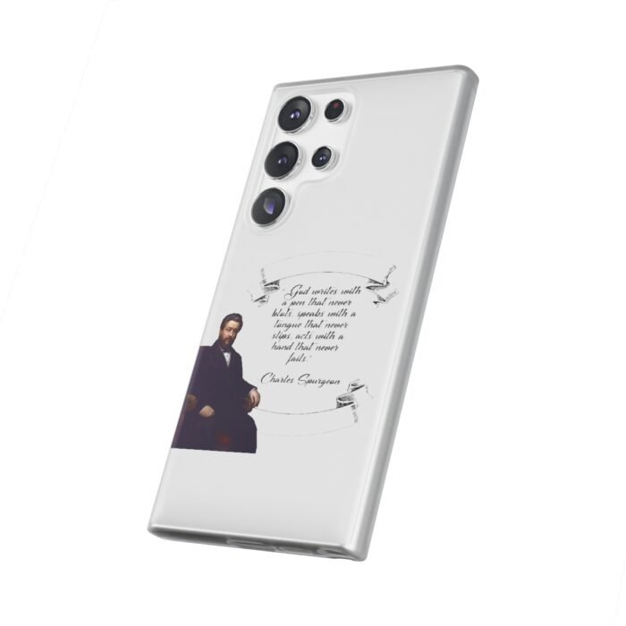 Spurgeon - God Writes with a Pen that Never Blots - White Samsung Galaxy S10 - S23 Flexi Case Options 32