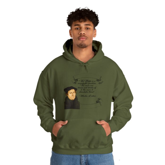 The Bible is a Remarkable Fountain - Martin Luther - Unisex Heavy Blend™ Hooded Sweatshirt 42