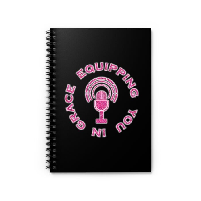 Equipping You in Grace - Hot Pink Glitter and Black - Spiral Notebook - Ruled Line 2