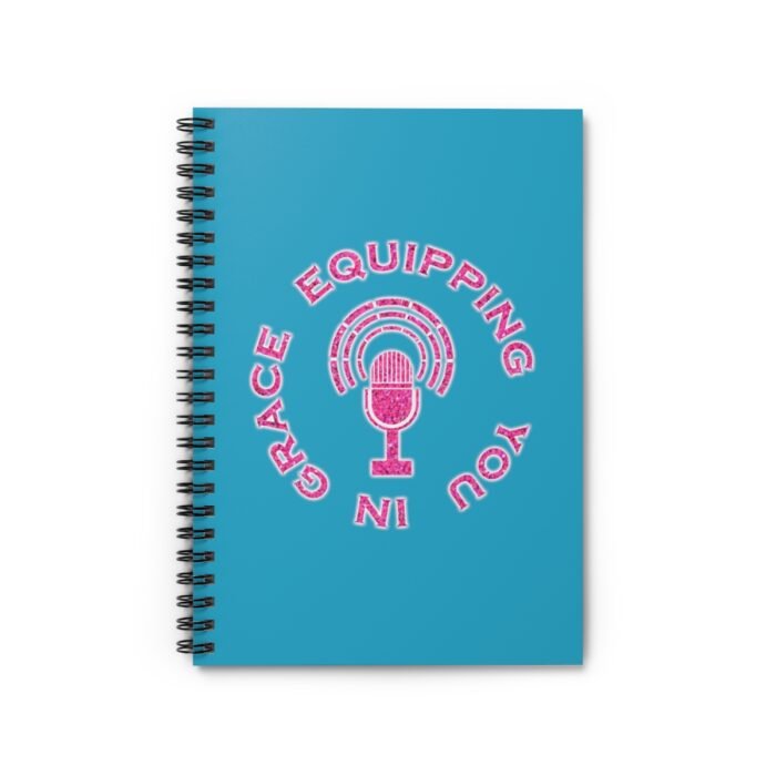 Equipping You in Grace - Hot Pink Glitter and Turquoise - Spiral Notebook - Ruled Line 2
