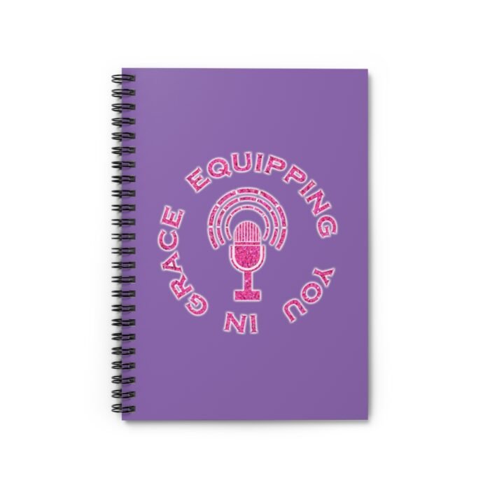 Equipping You in Grace - Hot Pink Glitter and Lilac - Spiral Notebook - Ruled Line 2