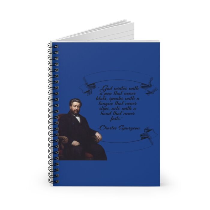 Spurgeon - God Writes with a Pen that Never Blots - Dark Blue Spiral Notebook - Ruled Line 2