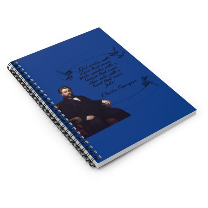 Spurgeon - God Writes with a Pen that Never Blots - Dark Blue Spiral Notebook - Ruled Line 3