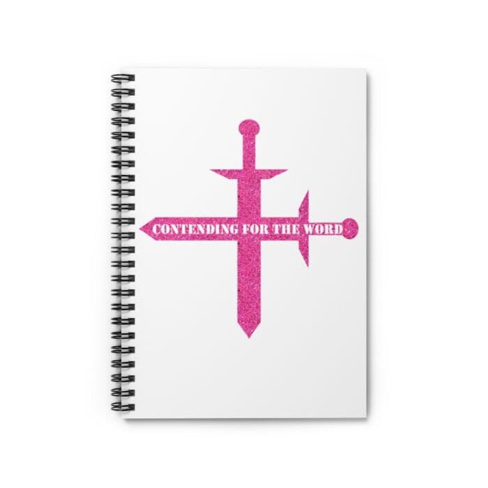 Contending for the Word - Hot Pink Glitter and White - Spiral Notebook - Ruled Line 2