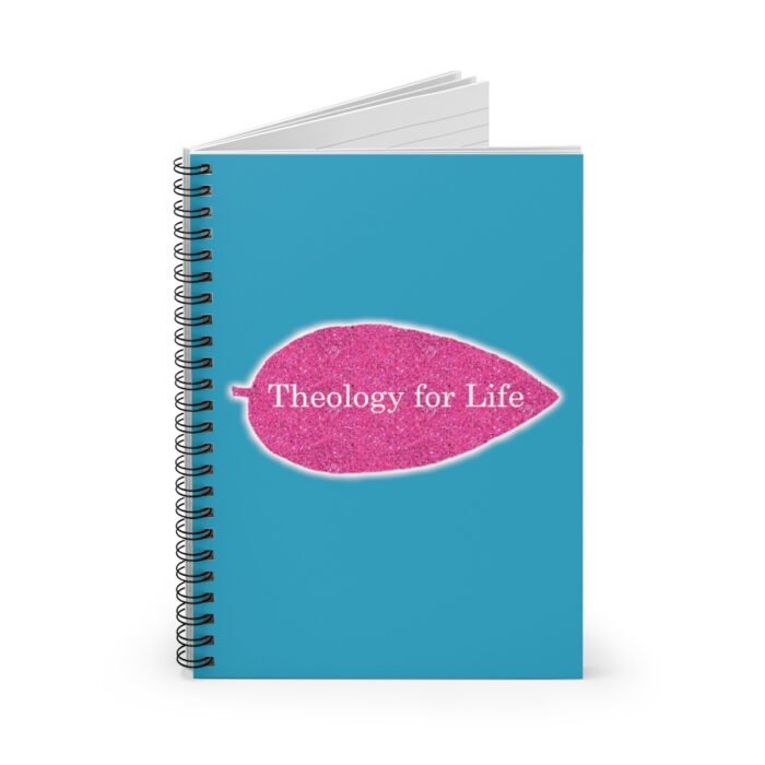 Theology for Life - Hot Pink Glitter and Turquoise - Spiral Notebook - Ruled Line 1