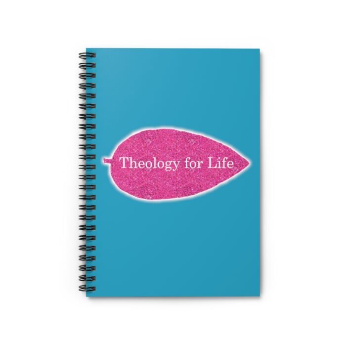 Theology for Life - Hot Pink Glitter and Turquoise - Spiral Notebook - Ruled Line 2