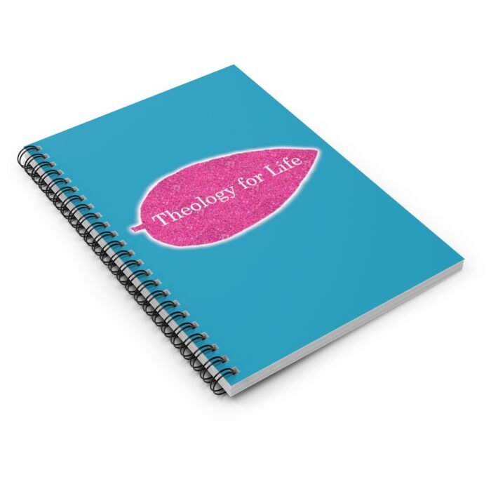 Theology for Life - Hot Pink Glitter and Turquoise - Spiral Notebook - Ruled Line 3