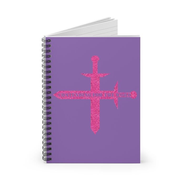 Contending for the Word - Hot Pink Glitter and Lilac - Spiral Notebook - Ruled Line 1