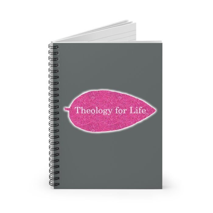Theology for Life - Hot Pink Glitter and Dark Gray - Spiral Notebook - Ruled Line 1
