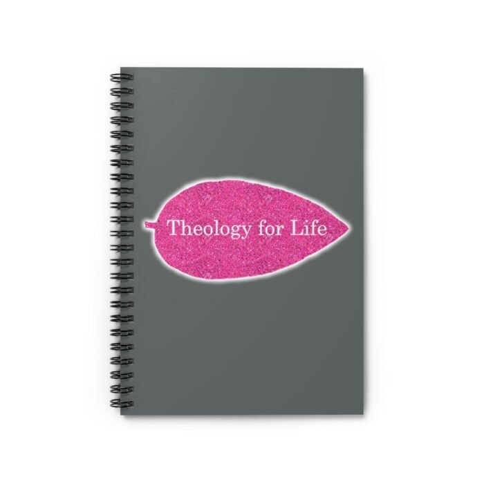 Theology for Life - Hot Pink Glitter and Dark Gray - Spiral Notebook - Ruled Line 2