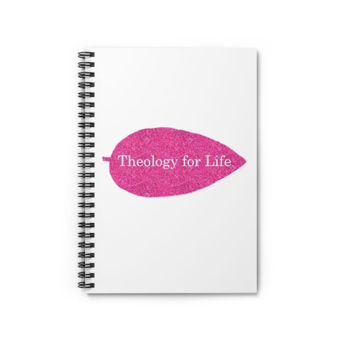 Theology for Life - Hot Pink Glitter and White - Spiral Notebook - Ruled Line 2