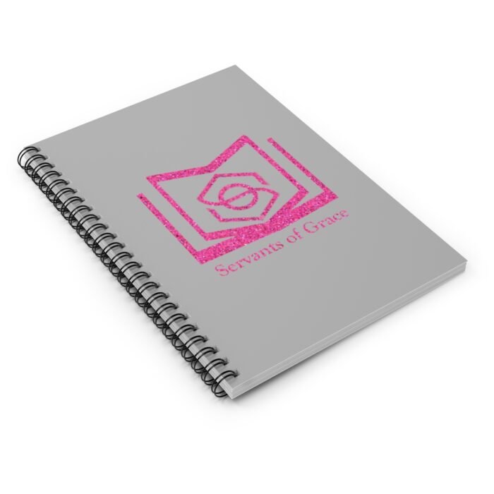 Servants of Grace - Hot Pink Glitter and Gray - Spiral Notebook - Ruled Line 3