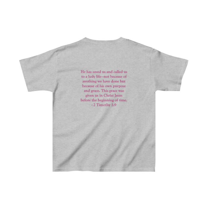 Equipping You in Grace - 2 Tim. 1:9 - Pink Glitter - Girls Heavy Cotton™ Tee 6