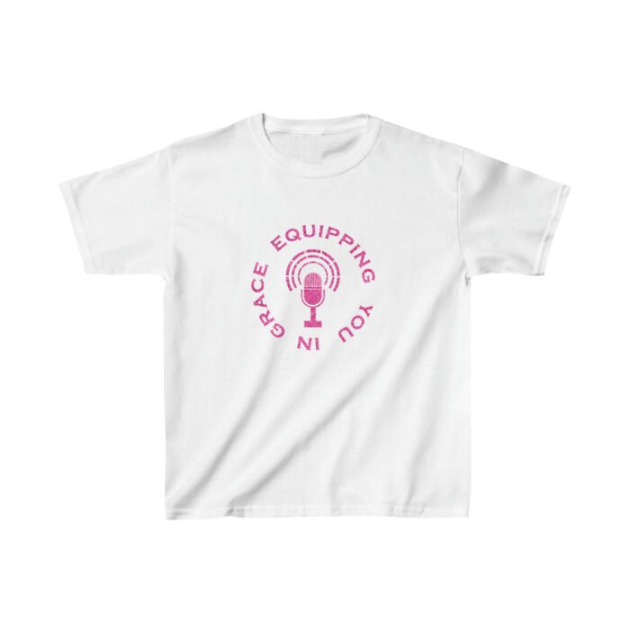 Equipping You in Grace - 2 Tim. 1:9 - Pink Glitter - Girls Heavy Cotton™ Tee 3