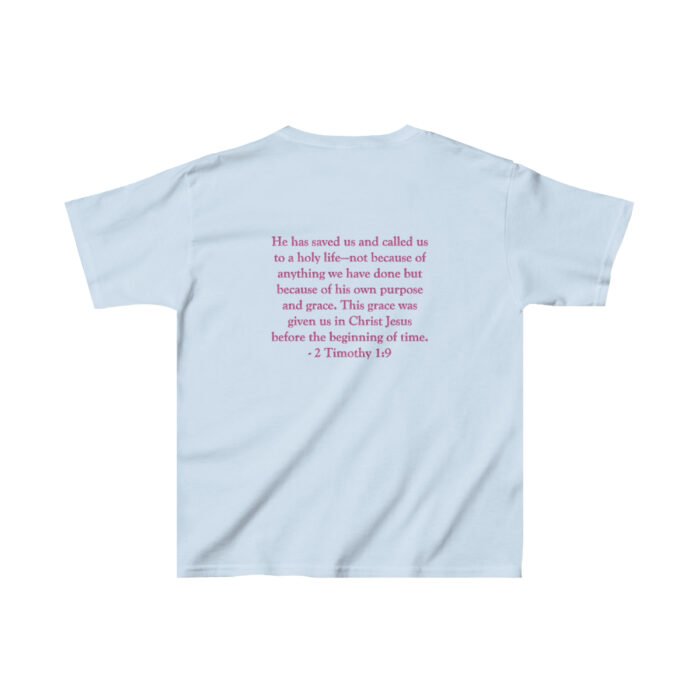 Equipping You in Grace - 2 Tim. 1:9 - Pink Glitter - Girls Heavy Cotton™ Tee 12