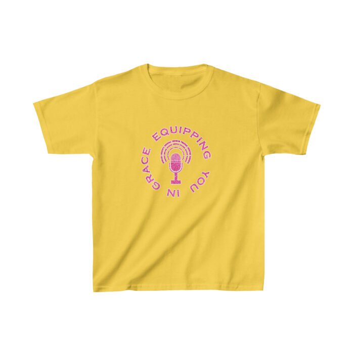 Equipping You in Grace - 2 Tim. 1:9 - Pink Glitter - Girls Heavy Cotton™ Tee 7