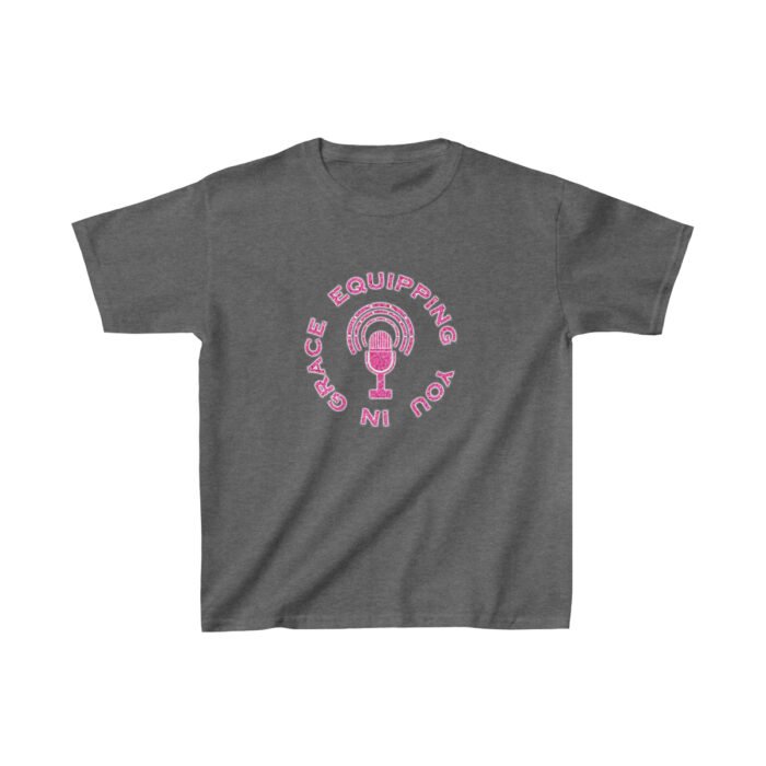 Equipping You in Grace - 2 Tim. 1:9 - Pink Glitter - Girls Heavy Cotton™ Tee 9