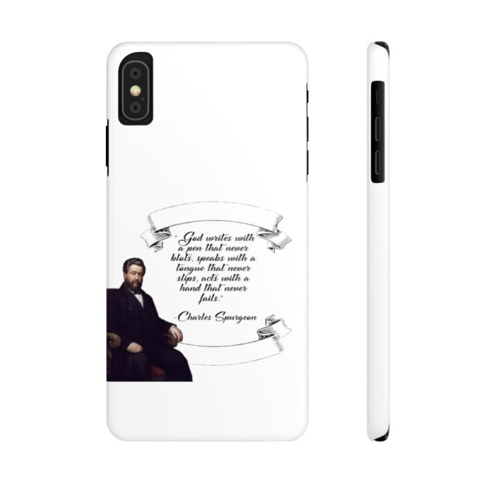 Spurgeon - God Writes with a Pen that Never Blots - White iPhone Slim Phone Case Options 41