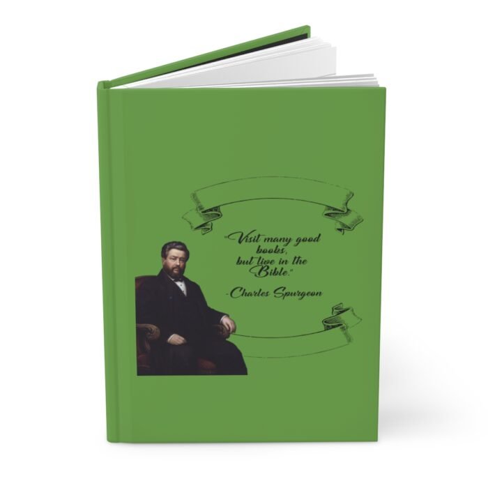 Spurgeon - Visit Many Good Books - Green Hardcover Journal Matte 1