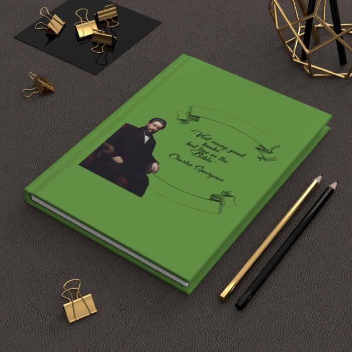 Spurgeon - Visit Many Good Books - Green Hardcover Journal Matte 6