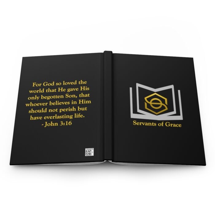 Servants of Grace - John 3:16 - Black, Gold, Silver Hardcover Journal Matte 5