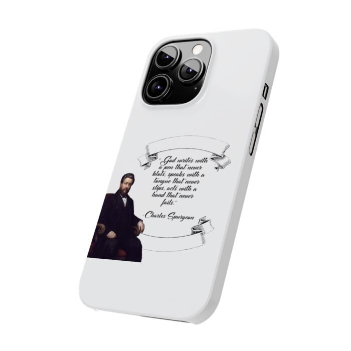 Spurgeon - God Writes with a Pen that Never Blots - White iPhone Slim Phone Case Options 58
