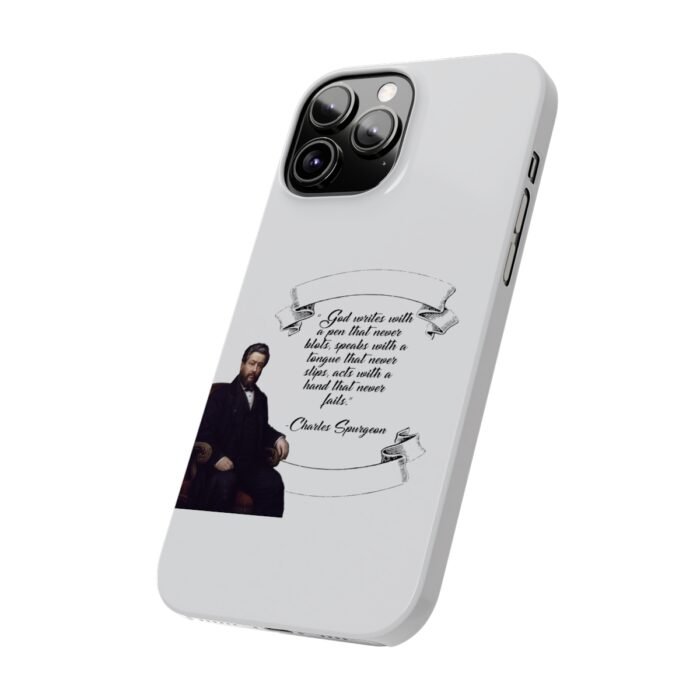 Spurgeon - God Writes with a Pen that Never Blots - White iPhone Slim Phone Case Options 63