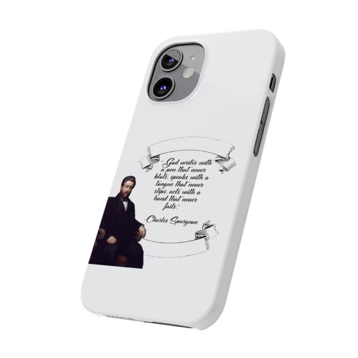 Spurgeon - God Writes with a Pen that Never Blots - White iPhone Slim Phone Case Options 68