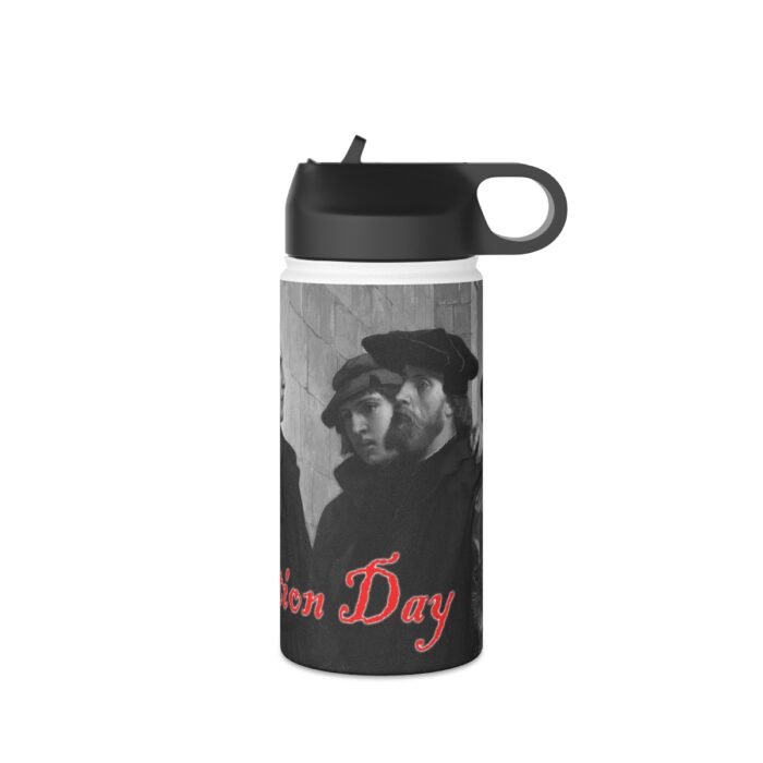 Reformation Day - Martin Luther - White Stainless Steel Water Bottle, Standard Lid 4