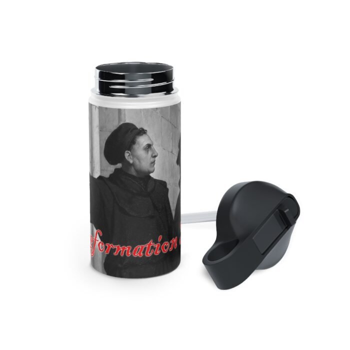 Reformation Day - Martin Luther - White Stainless Steel Water Bottle, Standard Lid 5