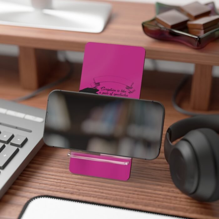 Scripture is Like a Pair of Spectacles - Calvin - Pink Mobile Display Stand for Smartphones 4