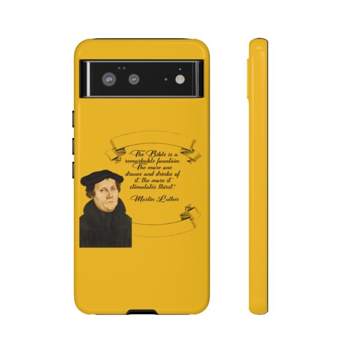 The Bible is a Remarkable Fountain - Martin Luther - Yellow - Google Pixel Tough Cases 17