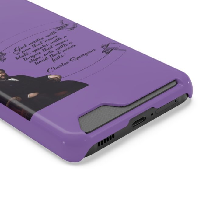 Spurgeon - God Writes with a Pen that Never Blots - Purple Samsung Galaxy S21- S22 Case with Card Holder 8
