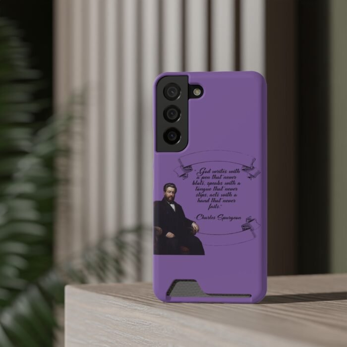 Spurgeon - God Writes with a Pen that Never Blots - Purple Samsung Galaxy S21- S22 Case with Card Holder 15