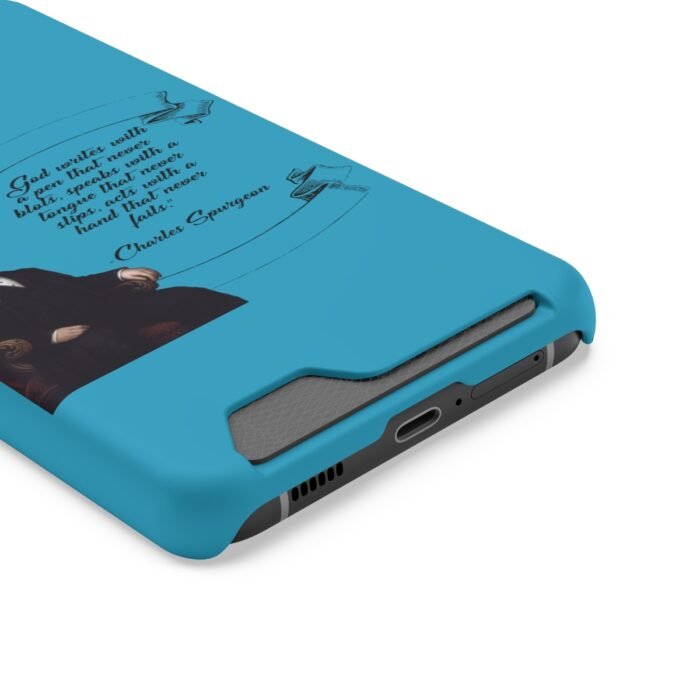 Spurgeon - God Writes with a Pen that Never Blots - Turquoise Samsung Galaxy S21- S22 Case with Card Holder 29