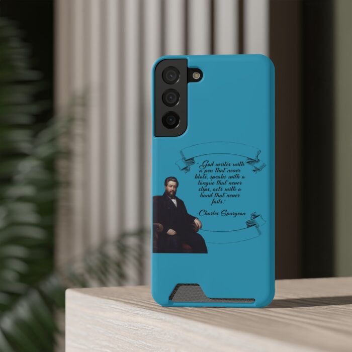 Spurgeon - God Writes with a Pen that Never Blots - Turquoise Samsung Galaxy S21- S22 Case with Card Holder 31