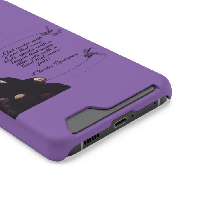 Spurgeon - God Writes with a Pen that Never Blots - Purple Samsung Galaxy S21- S22 Case with Card Holder 29