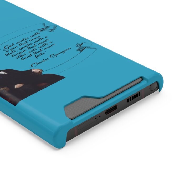 Spurgeon - God Writes with a Pen that Never Blots - Turquoise Samsung Galaxy S21- S22 Case with Card Holder 46