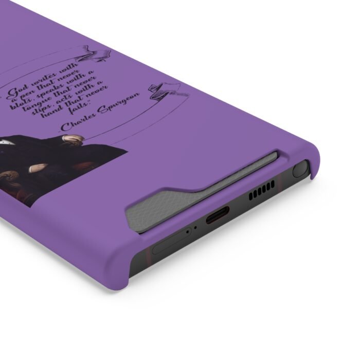 Spurgeon - God Writes with a Pen that Never Blots - Purple Samsung Galaxy S21- S22 Case with Card Holder 51