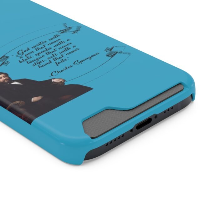 Spurgeon - God Writes with a Pen that Never Blots - Turquoise iPhone 13 Case with Card Holder 52