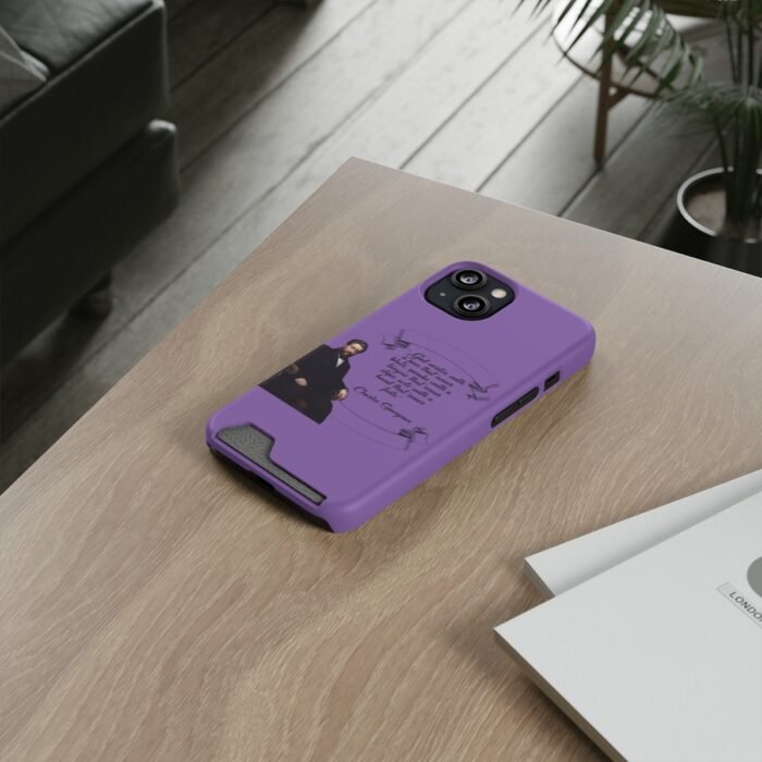 Spurgeon - God Writes with a Pen that Never Blots - Purple iPhone 13 Case with Card Holder 60