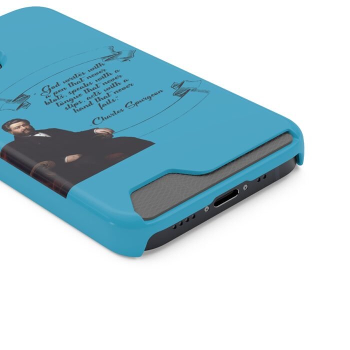 Spurgeon - God Writes with a Pen that Never Blots - Turquoise iPhone 13 Case with Card Holder 68