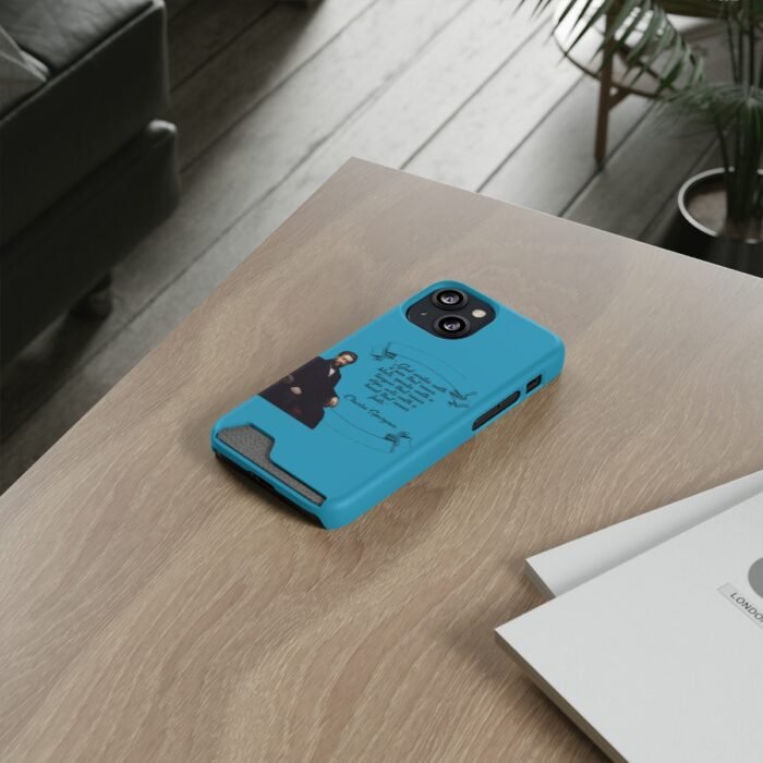 Spurgeon - God Writes with a Pen that Never Blots - Turquoise iPhone 13 Case with Card Holder 76