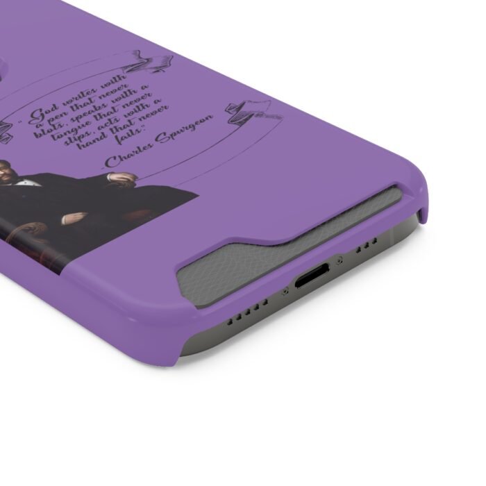 Spurgeon - God Writes with a Pen that Never Blots - Purple iPhone 13 Case with Card Holder 8