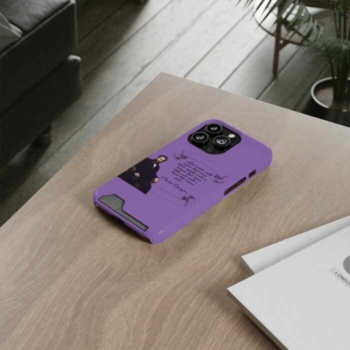 Spurgeon - God Writes with a Pen that Never Blots - Purple iPhone 13 Case with Card Holder 11