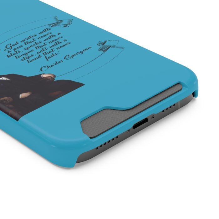Spurgeon - God Writes with a Pen that Never Blots - Turquoise iPhone 13 Case with Card Holder 30