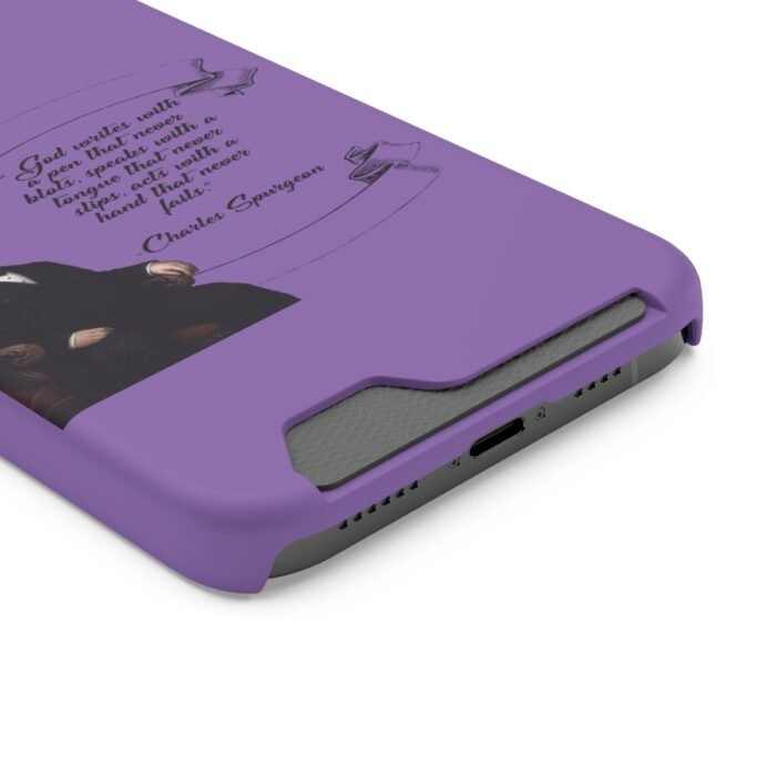 Spurgeon - God Writes with a Pen that Never Blots - Purple iPhone 13 Case with Card Holder 35