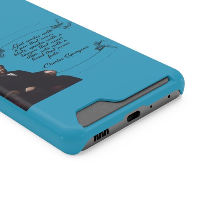 Spurgeon - God Writes with a Pen that Never Blots - Turquoise Samsung Galaxy S21- S22 Case with Card Holder 68