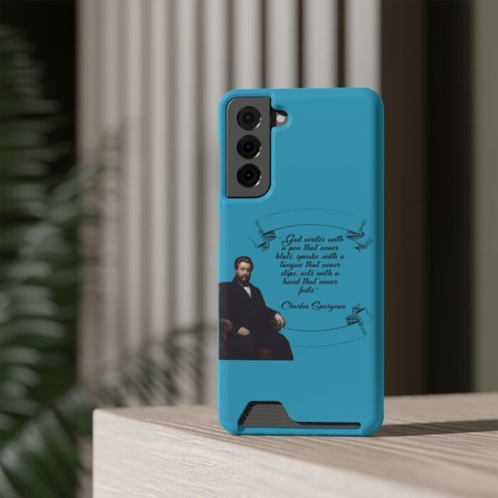 Spurgeon - God Writes with a Pen that Never Blots - Turquoise Samsung Galaxy S21- S22 Case with Card Holder 70