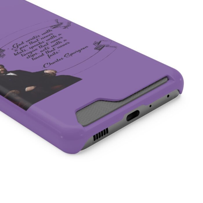 Spurgeon - God Writes with a Pen that Never Blots - Purple Samsung Galaxy S21- S22 Case with Card Holder 68